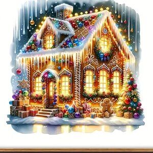 5D Diamond Painting Christmas House Kit - NEW 11.8 in L x 11.8 in W